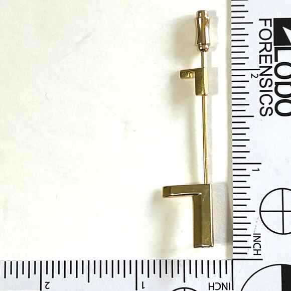 Vintage Monogram "L" Hat Pin Stick Pin - Picture 7 of 7